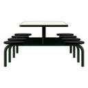 Ver imagem 3 de Mesa para Refeitório Fixa 8 Lugares Mdp Branco de 25 Mm - Assento Preto - 50104