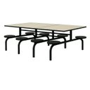 Ver imagem 1 de Mesa para Refeitório Fixa 8 Lugares Mdp Branco de 25 Mm - Assento Preto - 50104