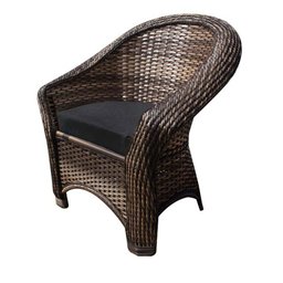 Conjunto de Poltronas Fibra Sintética Bali - 2 Poltronas + 1 Mesa Centro - Tecido Duna Preto - 2