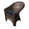 Conjunto de Poltronas Fibra Sintética Bali - 2 Poltronas + 1 Mesa Centro - Tecido Duna Preto - 2