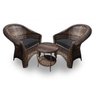 Conjunto de Poltronas Fibra Sintética Bali - 2 Poltronas + 1 Mesa Centro - Tecido Duna Preto - 1