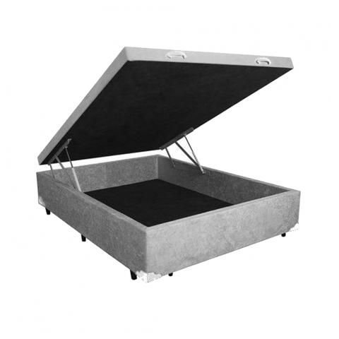 Cama Box Baú Viúva 128 - Suede Cinza