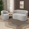 Kit 2 Poltronas e 1 Namoradeira Aisha Orgânica Bouclê Bege - Desk Design - 2