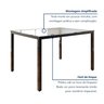 Conjunto Mesa de Jantar Retangular 120cm X 75cm Tampo de Vidro com 4 Cadeiras Lodelô - 11