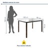 Conjunto Mesa de Jantar Retangular 120cm X 75cm Tampo de Vidro com 4 Cadeiras Lodelô - 4