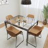 Conjunto Mesa de Jantar Retangular 120cm X 75cm Tampo de Vidro com 4 Cadeiras Lodelô - 12
