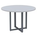 Ver imagem 1 de Mesa de Reunião Redonda P25 Pandin 110 Cm (largura) Tampo Mdp Cinza Pé Aço Tubular Grafito