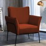 Poltrona Decorativa para Sala Recepção Lotus Suede Telha com Base Preta - Star Confort Poltrona Lotu - 2