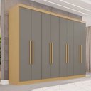 Ver imagem 1 de Guarda-roupa Casal Pinheiro 8 Portas 4 Gavetas Jequitibá/granizo - Pnr Móveis