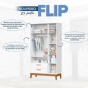 Ver imagem 4 de Guarda-Roupa 3 Portas para Quarto de Bebê Flip Branco/Fosco