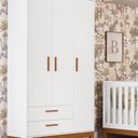 Ver imagem 1 de Guarda-Roupa 3 Portas para Quarto de Bebê Flip Branco/Fosco