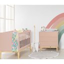 Ver imagem 2 de Cômoda Retrô Square 3 Gavetas e Pé em Madeira Natural - Rosa