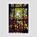 Ver imagem 1 de Quadro Pomba Do Espírito Santo Vinil Moldura Branca 30X20Cm