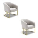 Ver imagem 2 de Cadeira Sala de Jantar Base Industrial Dourado Kit 2 Stella Veludo D03 - D’Rossi
