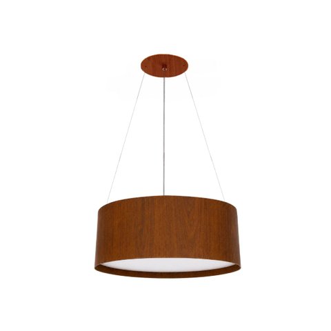 Lustre Pendente Madeira Redondo 25cm Mel