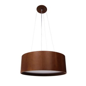 Lustre Pendente Madeira Redondo 25cm Mel