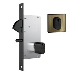 Fechadura Stam 950 Portas de Correr Roseta Qudrada Antique E-coat - 1