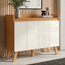 Ver imagem 1 de Aparador Buffet Organizador Cantinho do Café Cannes 108cm 04 Portas Cinamomo Branco - Desk Design