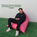 Ver imagem 3 de Puff Pera Triangular Corino Cheio Conforto Almofadão Gigante Hall de Entrada Eventos - Rosa