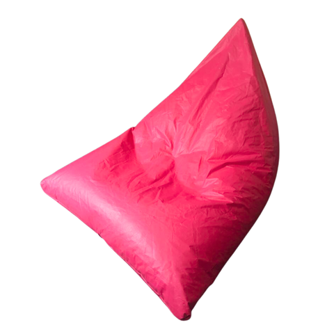 Puff Pera Triangular Corino Cheio Conforto Almofadão Gigante Hall de Entrada Eventos - Rosa