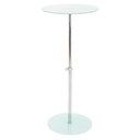 Ver imagem 1 de Mesa de Apoio Anm0110m Anima Office Tampo Redondo Vidro Branco Regulagem Altura Base Vidro Temperado