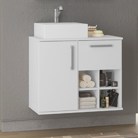 Gabinete para Banheiro 1 Porta 1 Gaveta Bia Branco