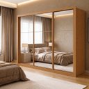 Ver imagem 1 de Guarda Roupa Casal 3 Portas de Correr Espelhadas e 6 Gavetas 242cm Premium Jade
