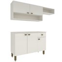 Ver imagem 6 de Armário de Cozinha Modulada Completa Compacta Balcão Madrid Branco 164 - Rosafor