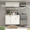 Ver imagem 5 de Armário de Cozinha Modulada Completa Compacta Balcão Madrid Branco 164 - Rosafor