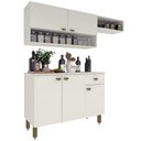 Ver imagem 7 de Armário de Cozinha Modulada Completa Compacta Balcão Madrid Branco 164 - Rosafor