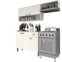 Ver imagem 2 de Armário de Cozinha Modulada Completa Compacta Balcão Madrid Branco 164 - Rosafor