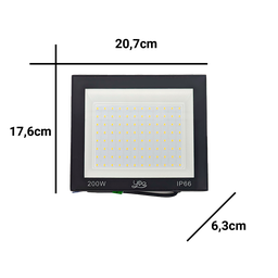 Kit 2 Refletor Led Holofote 200w 3000k Luz Branco Quente Amarelo para Uso Externo - 3
