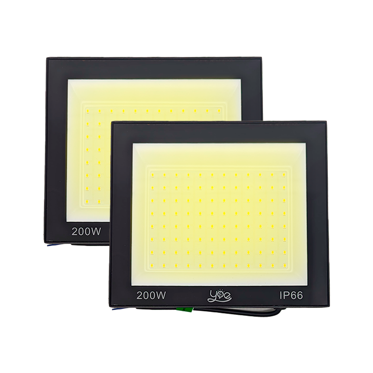 Kit 2 Refletor Led Holofote 200w 3000k Luz Branco Quente Amarelo para Uso Externo - 1