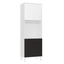 Ver imagem 1 de Paneleiro 70cm 4 Portas e 1 Nicho para Forno Microondas Dora Branco/branco Supremo/preto