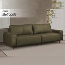 Ver imagem 4 de Sofá Decorativo Sala de Estar Metropole 4 Lugares 240cm Bipartido Couro Fendi - Mozzelar