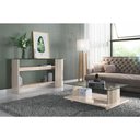 Ver imagem 5 de Rack Bancada com Aparador e Mesa de Centro Frizz Cross Calacata Off White - Madetec