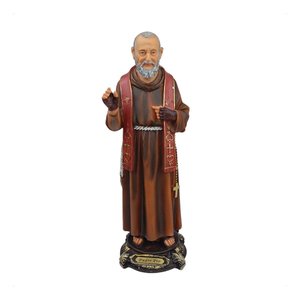 Imagem São Padre Pio 20 Cm Resina Importada Muito Detalhado