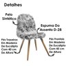 Cadeira Decorativa Rolg Pelo Sintetico Cinza Pes Madeira Sone - 4