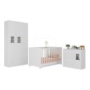 Ver imagem 2 de Quarto de Bebê Completo com Berço Americano 3 em 1 Teddy Multimóveis Mp4652 Branco