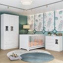 Ver imagem 1 de Quarto de Bebê Completo com Berço Americano 3 em 1 Teddy Multimóveis Mp4652 Branco