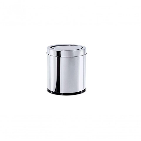 Lixeira Polido Tampa Basculante para Pequenos Espaços 5,4l 18,5 X 20cm Linha Decorline Inox