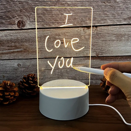 Luminária Quadro de Mensagem Led Lousa Namorados Casamento:branco - 2
