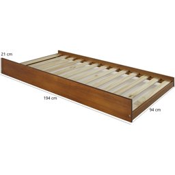 Conjunto Cama Solteiro Inglesa com Cama Auxiliar em Madeira Maciça Mv Outlet Mel - 4