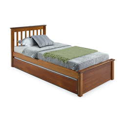 Conjunto Cama Solteiro Inglesa com Cama Auxiliar em Madeira Maciça Mv Outlet Mel - 2