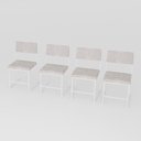 Ver imagem 1 de Kit 4 Cadeira Jantar Cozinha Estofada com Encosto Branco Suede Dubai