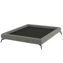 Ver imagem 1 de Cama Casal Base Box Pés Ferro 156cm Nami Linho Cinza Escuro - Nexta Casa