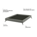 Ver imagem 3 de Cama Casal Base Box Pés Ferro 156cm Nami Linho Cinza Escuro - Nexta Casa