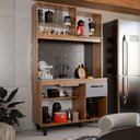 Ver imagem 2 de Armário de Cozinha com Balcão Compacta Tina 4 Portas 1 Gaveta Freijó/cinza - Panorama Móveis