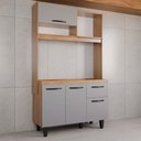 Ver imagem 6 de Armário de Cozinha com Balcão Compacta Tina 4 Portas 1 Gaveta Freijó/cinza - Panorama Móveis