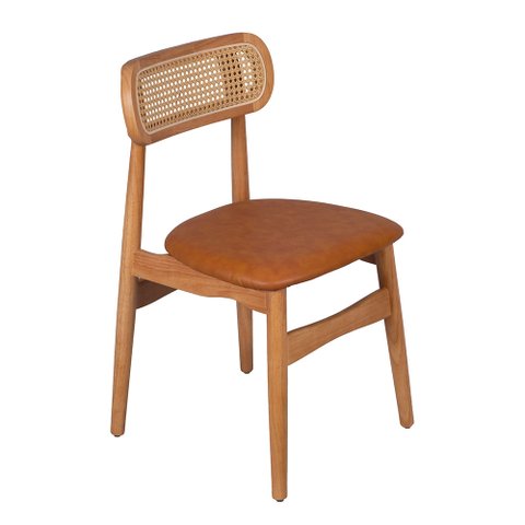 Cadeira Bossa Encosto Palha - Madeira Abra Casa
